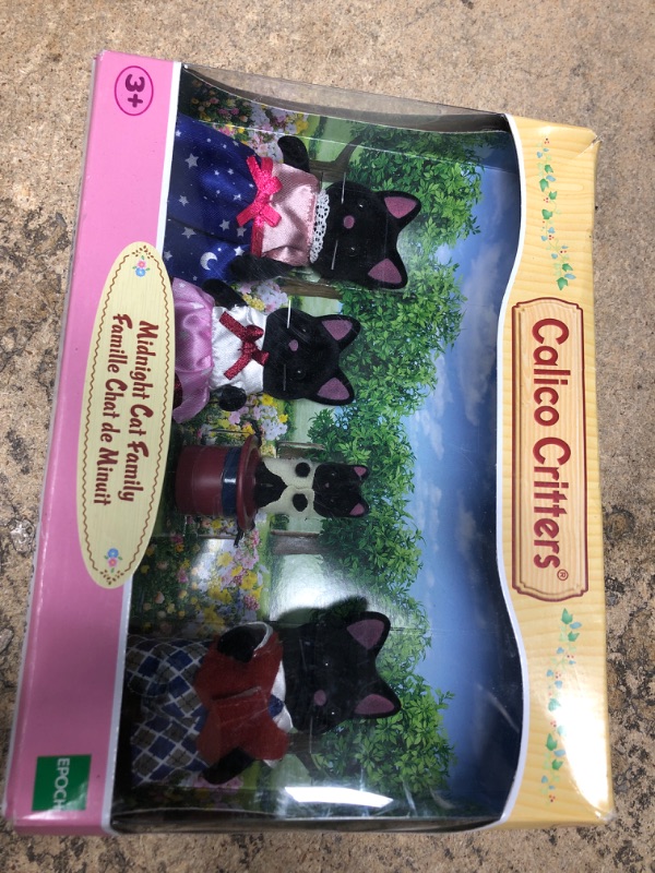 Photo 2 of Calico Critters Midnight Cat Family, Set of 4 Collectible Doll Figures
