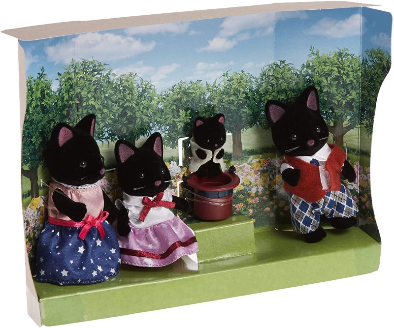 Photo 1 of Calico Critters Midnight Cat Family, Set of 4 Collectible Doll Figures
