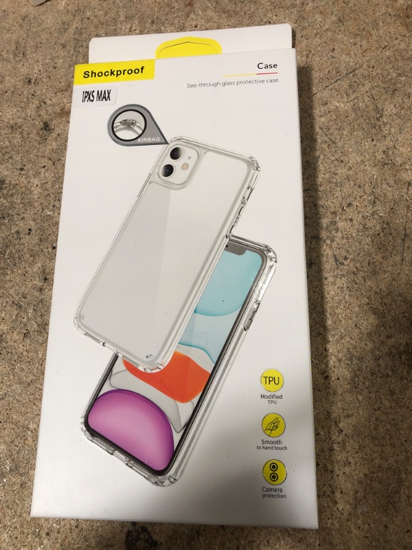 Photo 2 of  iPhone Xs Max Case,[Airbag Series] with [2 x Tempered Glass Screen Protector] [Military Grade]|15Ft. Drop Tested [Scratch-Resistant]|Wireless Charging | for Apple iPhone Xs Max 5.5 Inc- Clear