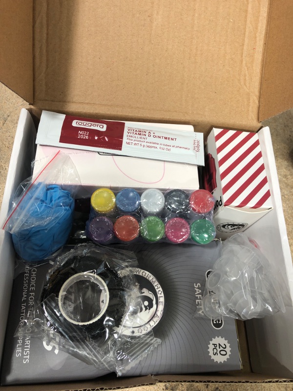 Photo 1 of Wireless Tattoo Machine Wormhole Tattoo Kit Wireless Cartridge Tattoo Machine Kit with Tattoo Gun Cartridge Needles Power Supply for Tattoo Artists Rose Red WTK114