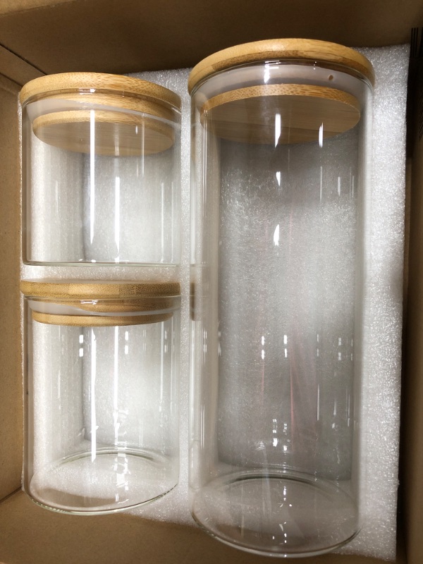 Photo 1 of 3 size round glass jars