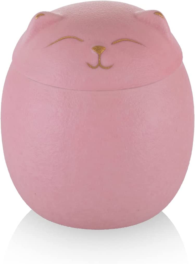 Photo 1 of  Cat-Shaped Ceramic urn,Pet Urns for Cat Ashes,Cat Urns for Ashes Animal Urns for Ashe Pet Cremation Urn (Pink)
