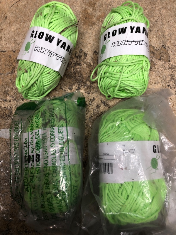 Photo 1 of 4 QTY Glow in The Dark Yarn, Glow in The Dark Yarn for Crochet, Glow Yarn for Knitting, Crocheting, Crafts Sewing Beginners
