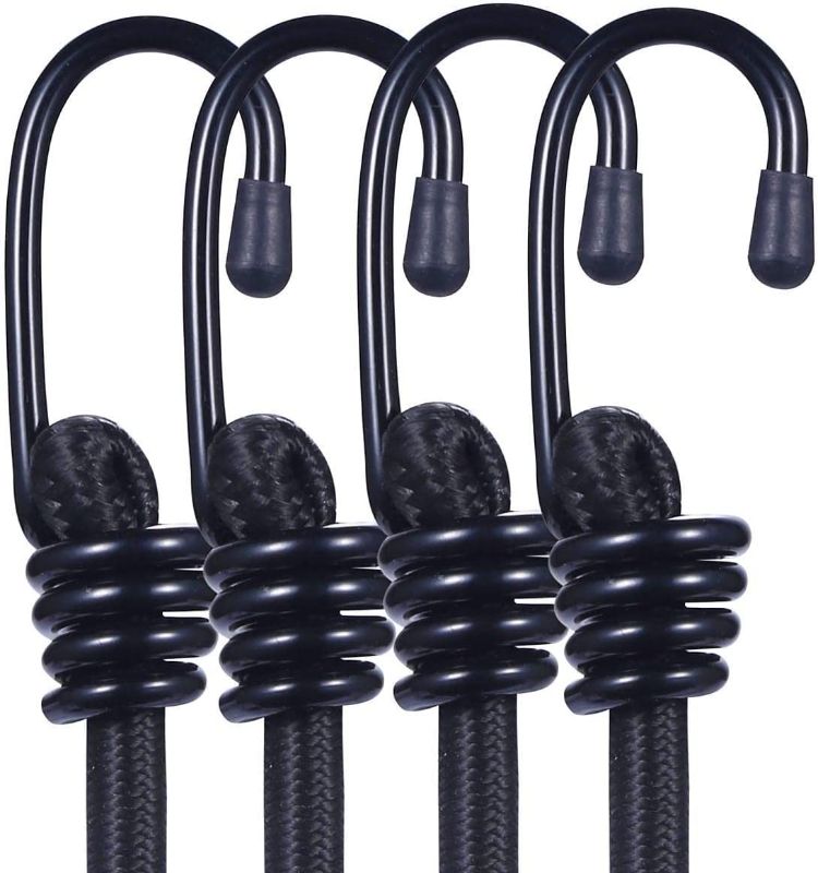 Photo 1 of 
Yuxh Bungee Cords Heavy Duty Outdoor 2ft Bungee Straps with Hooks Black Bunji Cord 24inch4Pcs Set of 3 Olive