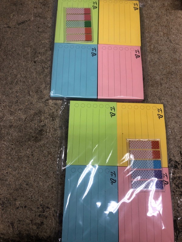 Photo 2 of (8 Pack) Lined Sticky Notes to Do List 3 x 4 Inch, 8 Colors Self Sticky Notes Pad Its, Bright Post Stickies Colorful Big Square Sticky Notes for Office, Home, School, Meeting, 60 Sheets/pad 3X4 in 2 pk