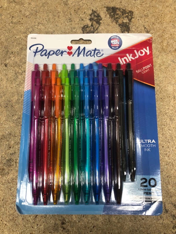 Photo 1 of Paper Mate InkJoy 100RT Retractable Ballpoint Pens, Medium Point (1.0mm), Assorted, 20 Count Assored Ballpoint Pens