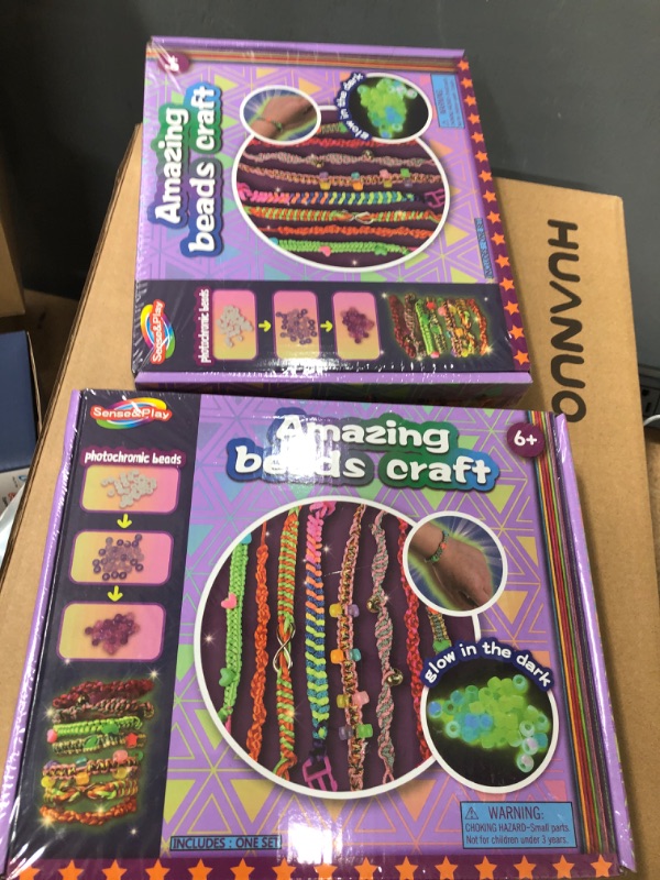 Photo 1 of 2 pack k --Sense&Play Friendship Bracelet Making Kit for Girls,Glow in The Dark Beads Bracelets Craft Kit Multicolored with Round Braiding Loom for Age 6 7 8 9 10 11 12 Years,Birthday Christmas Gifts + magic beads