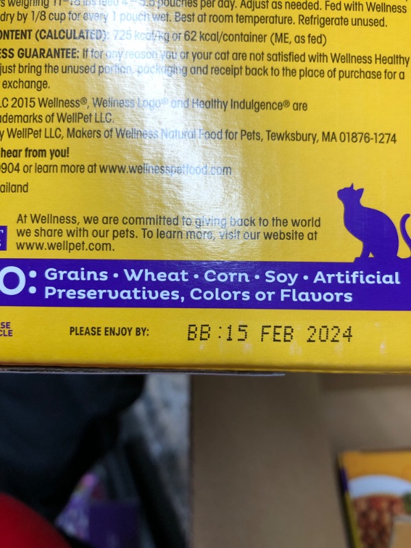 Photo 3 of ** EXPIRES FEB2024** Wellness Healthy Indulgence Morsels Grain-Free Wet Cat Food, Made with Natural Ingredients, Proteins, Complete and Balanced Meal, 3 oz Pouches (Chicken & Turkey, 24 Pack) Chicken & Turkey Morsels 3 Ounce (Pack of 24)