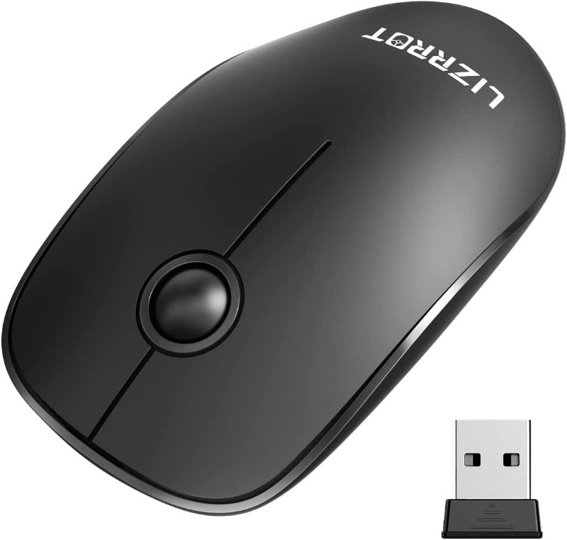 Photo 1 of **SET OF 2** LIZRROT Wireless Mouse, Laptop Mouse 2.4G Computer Mouse Slim Mouse, Silent Mice, USB Mouse for PC, Mac, Black
