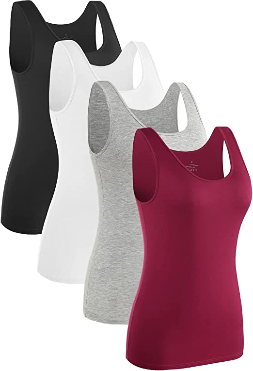 Photo 1 of Rosyline Womens Sleeveless Tank Tops Layering Tanks Undershirt Tank Top 4 Pack SIZE XL 