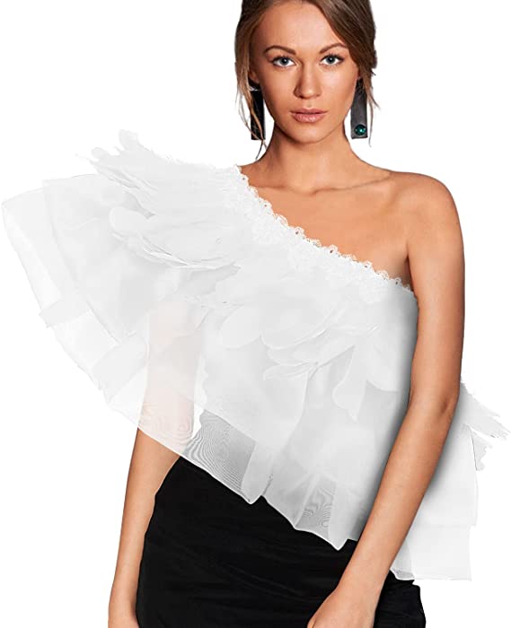 Photo 3 of Gothic Mesh Feather Shrug Cape Shawl Halloween Costume for Adult 