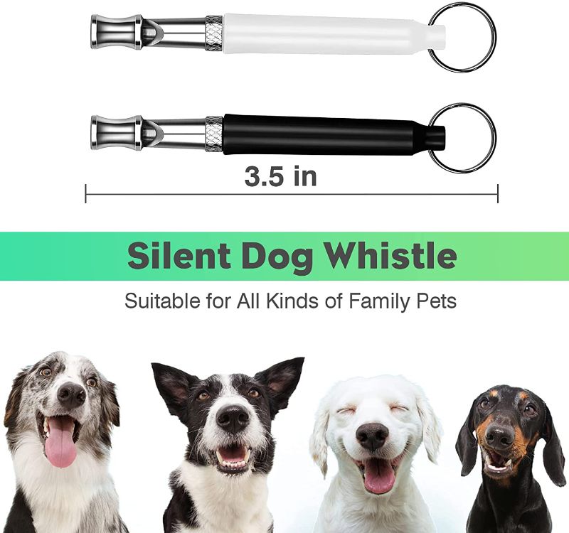 Photo 5 of Mizzkly 2 Packs Dog Whistle to Stop Barking Make Dogs Come to You Silent Dog Whistles for Recal Adjustable Ultrasonic Professional Training Dog Whistle Deaf Dog Whistles with Lanyard