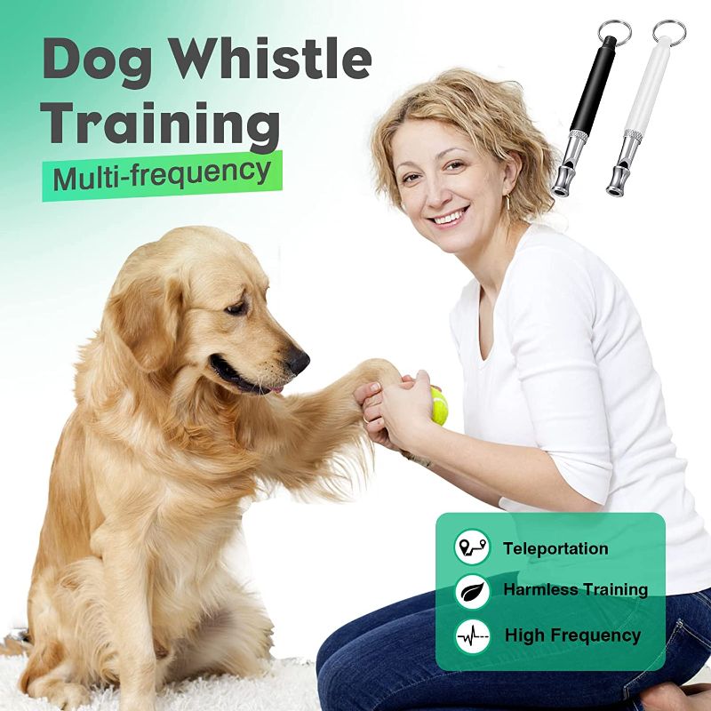 Photo 4 of Mizzkly 2 Packs Dog Whistle to Stop Barking Make Dogs Come to You Silent Dog Whistles for Recal Adjustable Ultrasonic Professional Training Dog Whistle Deaf Dog Whistles with Lanyard