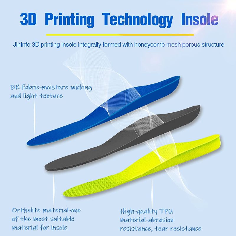 Photo 3 of 3D Printed Arch Support Insoles 3D Printed Insoles Support Pain Relief Orthotics, Designed for Men and Women with Technology to Distribute Weight and Absorb Shock with Every Step , SIZE 11.22in L2(11.22in):Men 11.5/Women 13