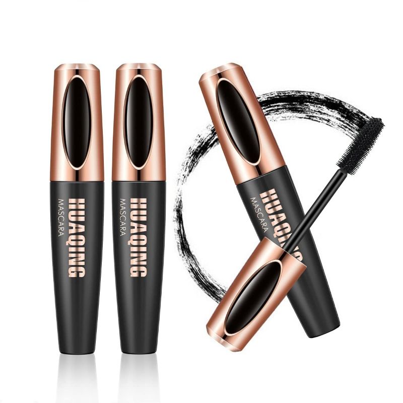 Photo 1 of 3 Pack 4D Silk Fiber Mascara,Waterproof Mascara Black Volume and Length Luxuriously Longer Thicker, Voluminous Eyelashes, Long Lasting Charming Eye Makeup, Lasting All Day, Smudge-Proof Eyelashes
