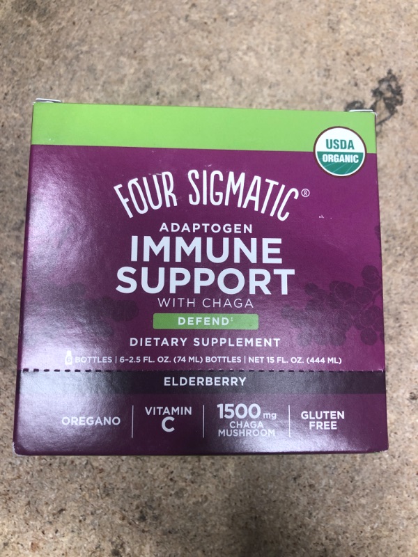 Photo 4 of Adaptogen Immune Support Shot by Four Sigmatic | Caffeine Free, Vegan Chaga Mushroom Shot | Organic Vitamin C Drink | Elderberry Shot for Immune System Support, Stamina and Endurance Aid | 6 Count