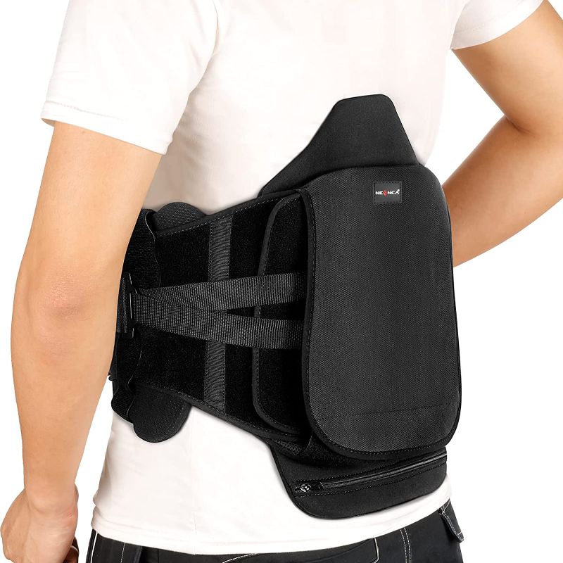 Photo 1 of NEENCA Medical LSO Medical Back Brace, Lumbar Support for Pain Relief, Waist Wrap with Removable Lumbar Pad for Elders, Injury, Herniated Disc, Sciatica, Scoliosis, Post Surgery & Fractures and More SIZE XXL