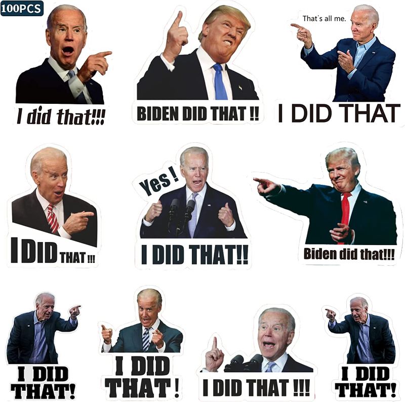 Photo 1 of 4 pack bundle of 100 Pcs Funny I Did That Joe Biden Stickers for Gas Pump - Personalized Trump Small Sticker - I Did This It Sticker