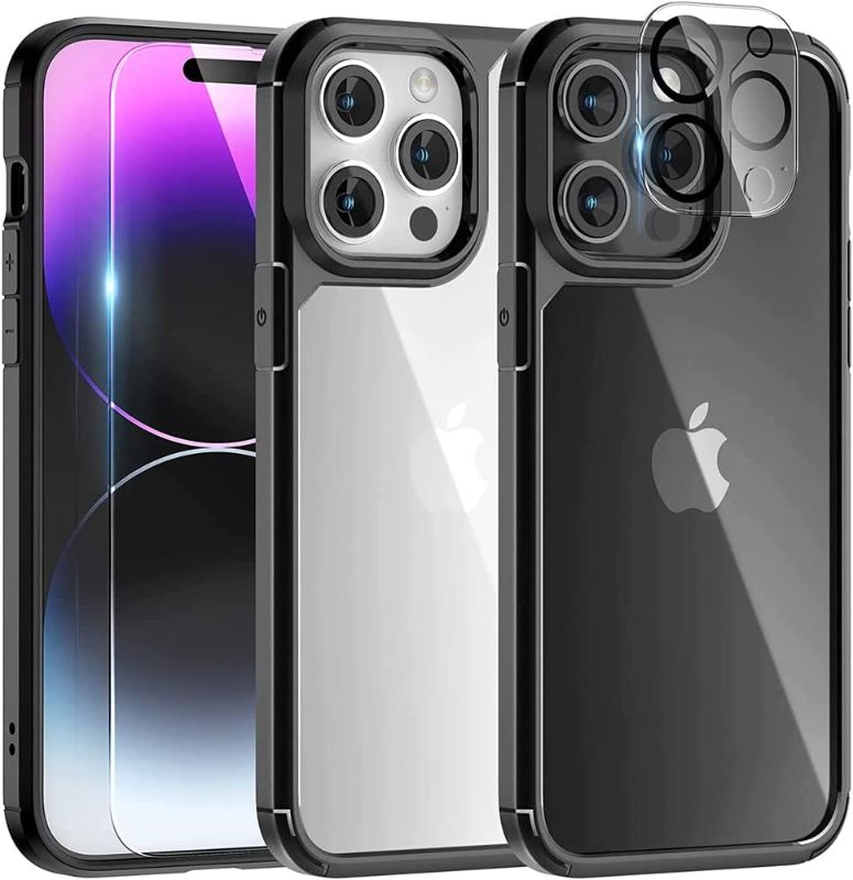 Photo 1 of 2 Jeywiry [7 in 1] for iPhone 14 Pro Max Case, with 2 Pcs Screen Protector ? 2 Pcs Camera Lens Protector, Slim Thin Shockproof Case 6.7" [Military Grade Drop 