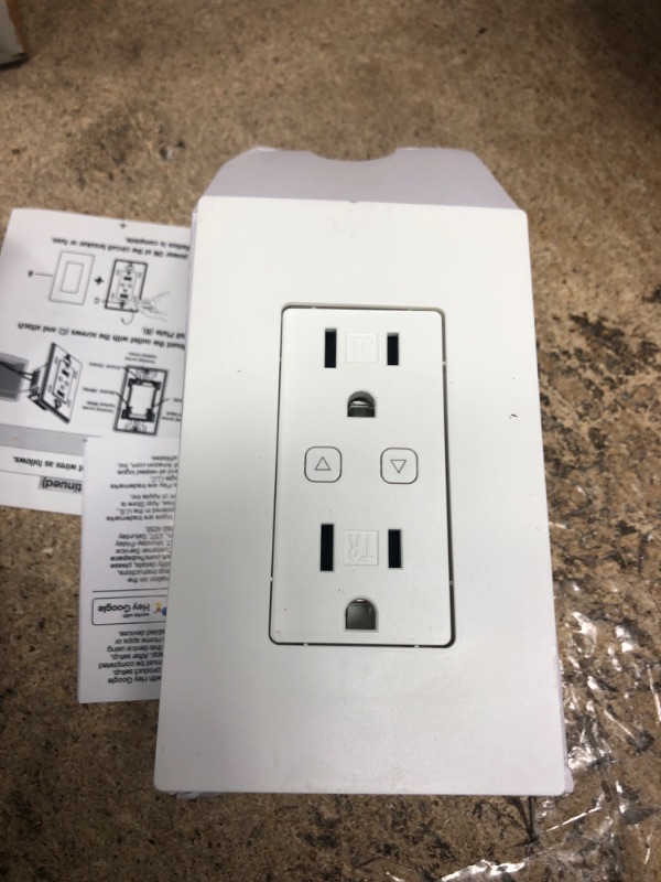 Photo 2 of Commercial Electric Smart Outlet 15-Amp 120-Volt Tamper Resistant White Duplex WiFi Bluetooth