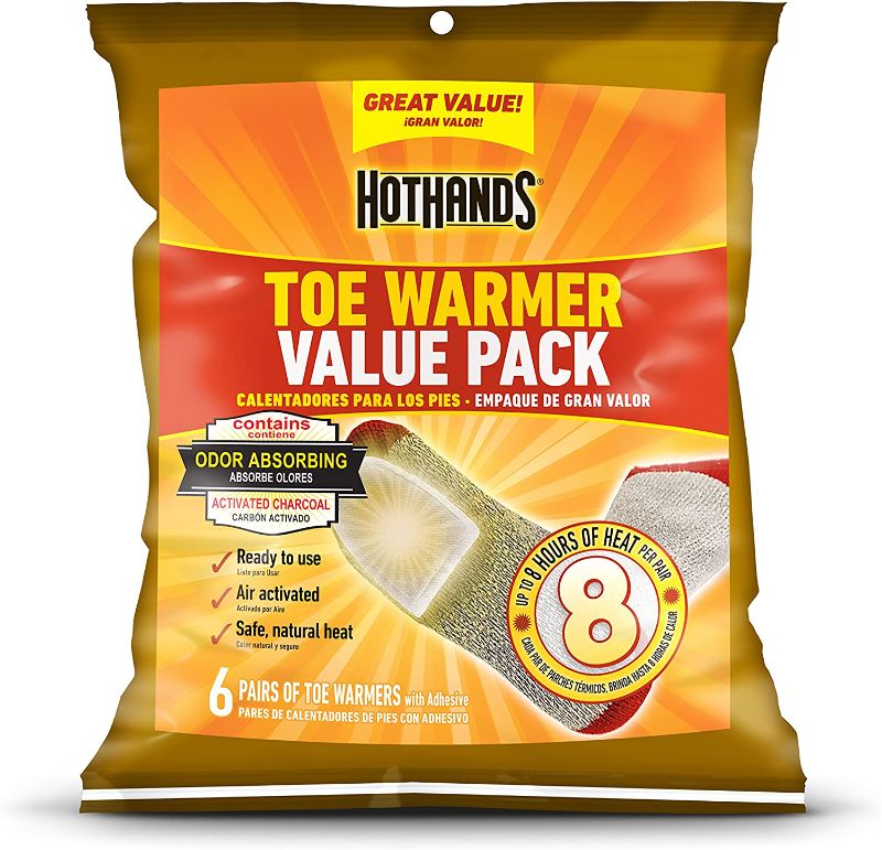 Photo 1 of (pack of 2) HotHands Toe Warmers - Long Lasting Safe Natural Odorless Air Activated Warmers - Up to 8 Hours of Heat - 6 Pair
