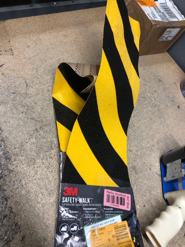 Photo 2 of (PACK OF 2) 3M Safety-Walk Slip Resistant Caution Tread, Black/Yellow, 613BY-T6X24, 6" x 24 Black & Yellow