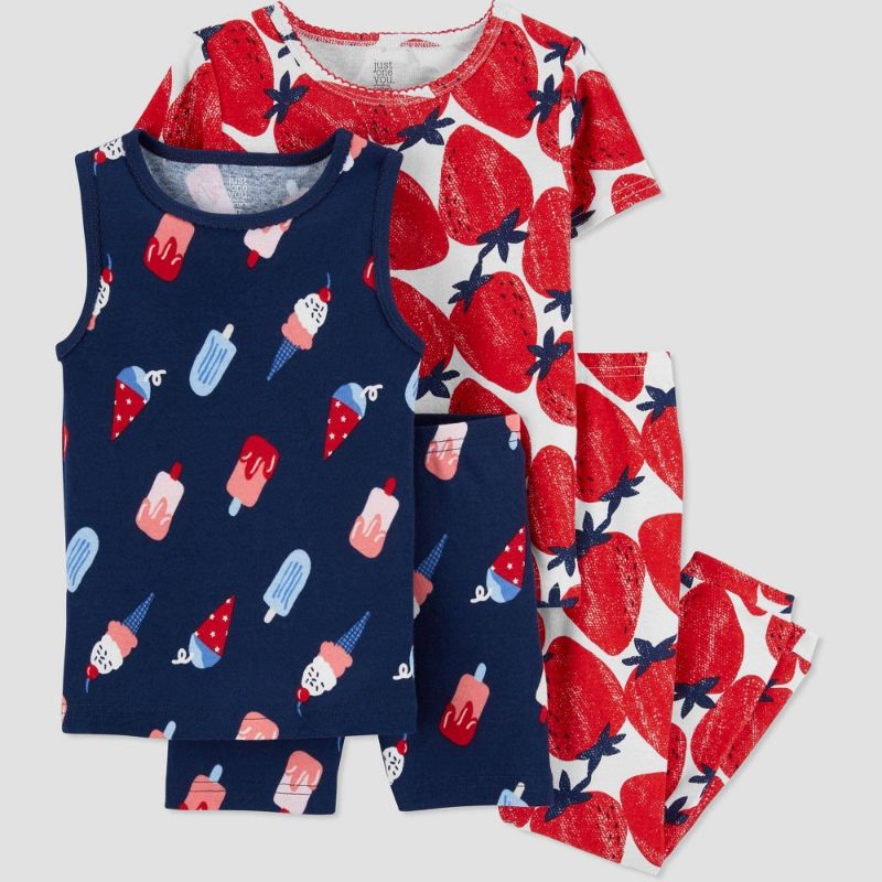 Photo 1 of ***SHIRTS ONLY** Toddler Girls' 'Strawberry Ice Cream' Pajama Set - Just One You® Made by Carter's Blue/Red SIZE 3T

