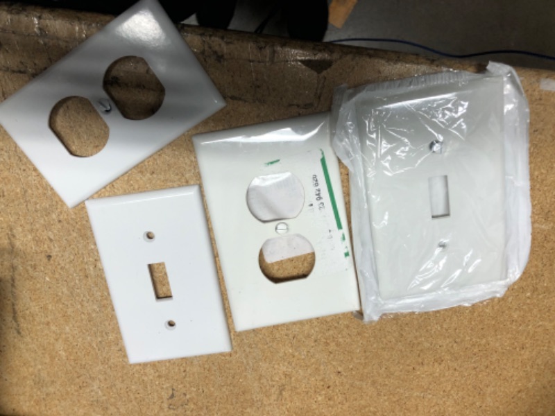 Photo 3 of **BUNDLE/ASSORTMENT OF 4 OUTLET REPLACEMENT COVERS** 
Leviton Prograde Midway Unbreakable Lightswitch Wall Plate 3/8 Larger Than Standard Size