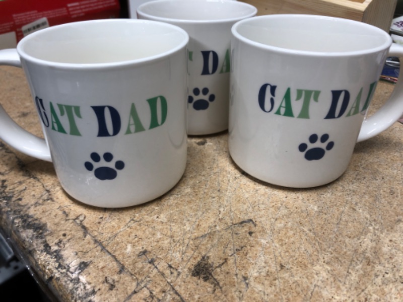 Photo 2 of  4 PIECE 16oz Stoneware Cat Dad Mug - Parker Lane