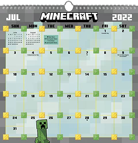 Photo 1 of 2022-2023 Minecraft Academic Spiral Wall Calendar (July 2022 - June 2023)