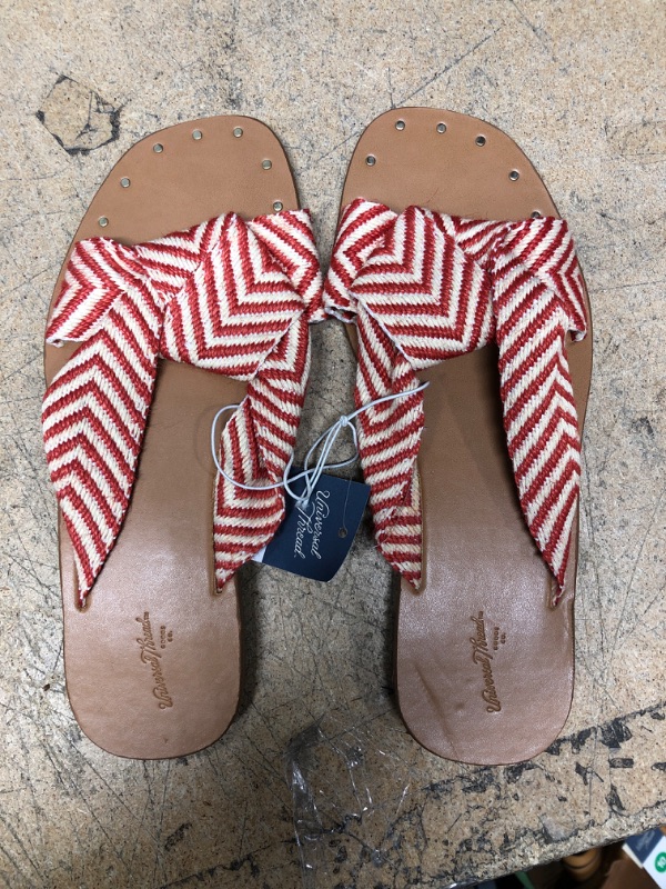 Photo 2 of Women's Louise Chevron Print Knotted Slide Sandals - Universal Thread Red 9