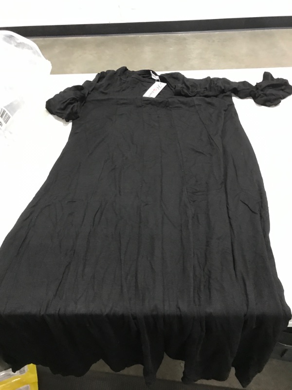 Photo 2 of  Women's 3/4 Sleeve A-line and Flare Midi Long Dress Large A-black