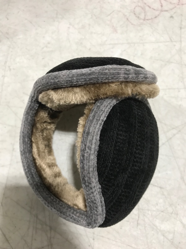 Photo 2 of  Unisex Warm Knit Earmuffs Ladies Outdoor Cashmere Winter Pure Color Fur Earwarmer A-ablack