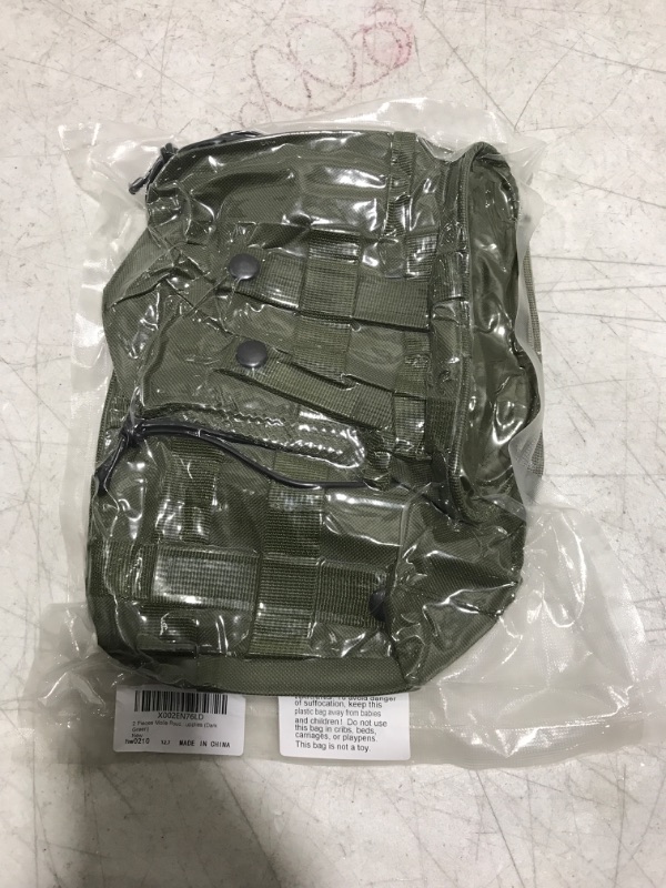 Photo 2 of 2 Pieces Molle Pouches Tactical Molle Dump Pouch Drawstring Magazine Dump Pouch Utility Waist Bag for Outdoor Supplies (Dark Green) 