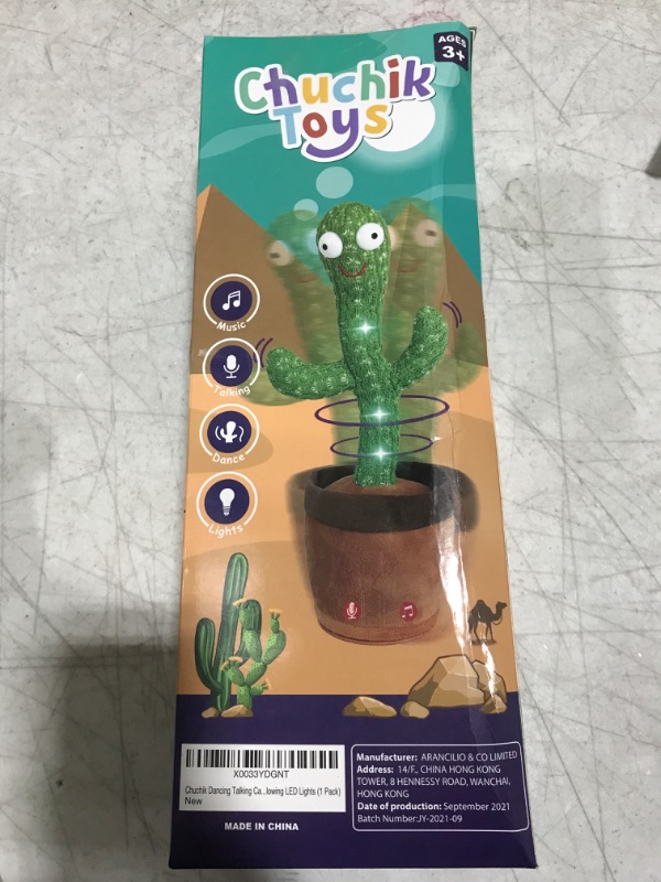 Photo 3 of Chuchik Dancing Talking Cactus Toy for Babies – 60 Songs the Singing Cactus Toy with 3 Changeable Outfits – Plush Wiggle Dancing Talking Repeating Mimicking Cactus Toy with Glowing LED Lights (1 Pack)