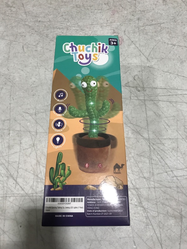 Photo 2 of Chuchik Dancing Talking Cactus Toy for Babies – 60 Songs the Singing Cactus Toy with 3 Changeable Outfits – Plush Wiggle Dancing Talking Repeating Mimicking Cactus Toy with Glowing LED Lights (1 Pack)