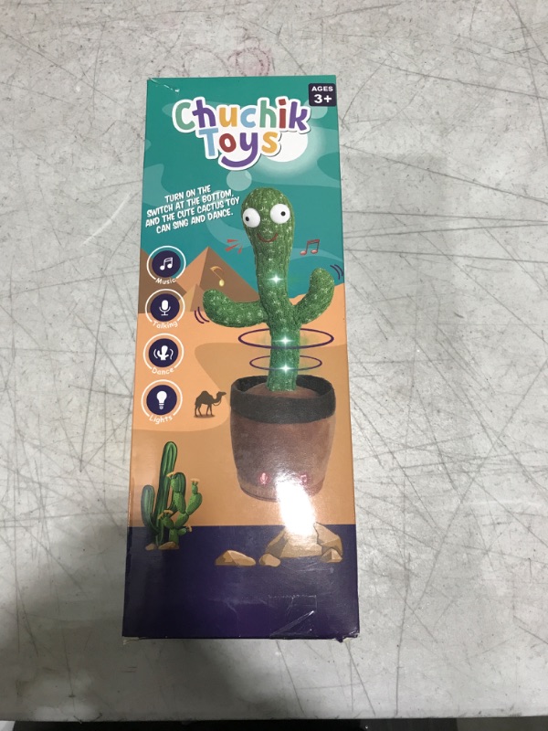 Photo 2 of Chuchik Dancing Talking Cactus Toy for Babies – 60 Songs the Singing Cactus Toy with 3 Changeable Outfits – Plush Wiggle Dancing Talking Repeating Mimicking Cactus Toy with Glowing LED Lights (1 Pack)