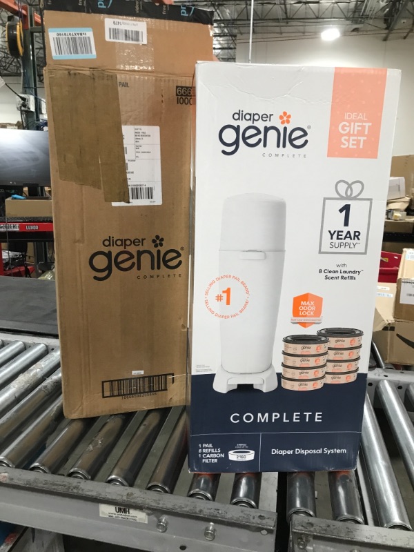 Photo 1 of Diaper Genie Registry Gift Set | Includes Diaper Genie Complete Diaper Pail, 8 Refill Bags, 1 Carbon Filter | Perfect Starter Kit