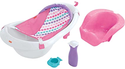 Photo 1 of Fisher-Price Baby to Toddler Bath 4-In-1 Sling ‘N Seat Tub with Removable Infant Support and 2 Toys, Pink
