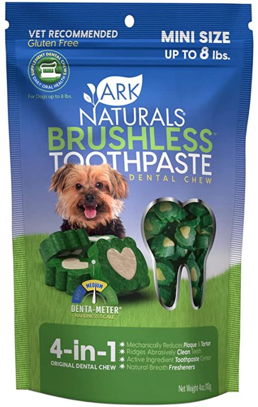 Photo 1 of Ark Naturals Brushless Toothpaste, Dog Dental Chews for Mini Breeds, Freshens Breath, Helps Reduce Plaque & Tartar, 4oz, 1 Pack
 EXP SEPT 2024
