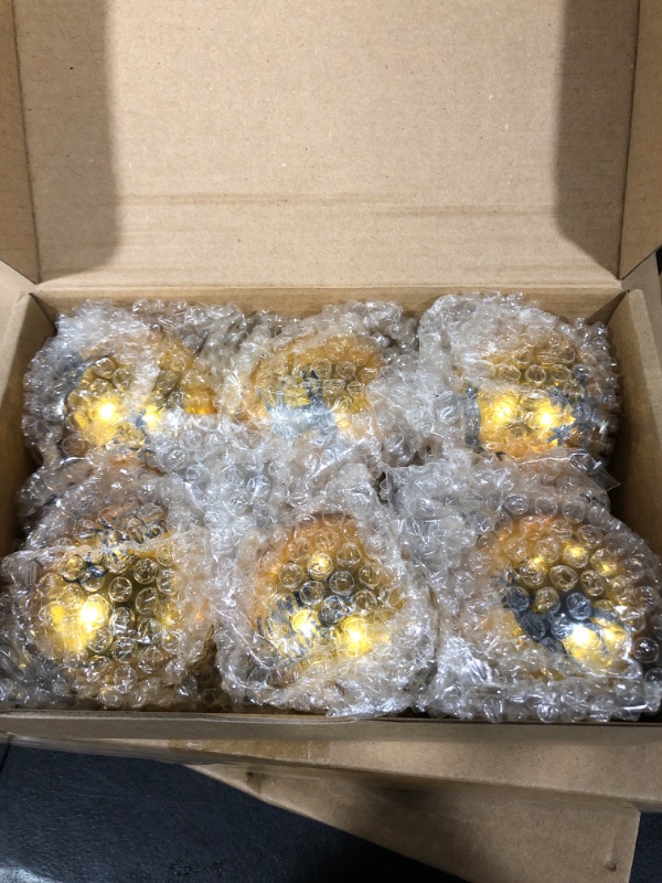 Photo 2 of 6 Pcs LED Decorative Lights Christmas Tree Ball Lights Christmas Tree Lights Christmas Bubble Lights Hanging Christmas Ornaments Outdoor Ball Christmas Lights for Garden Yard Decorations (Gold)
