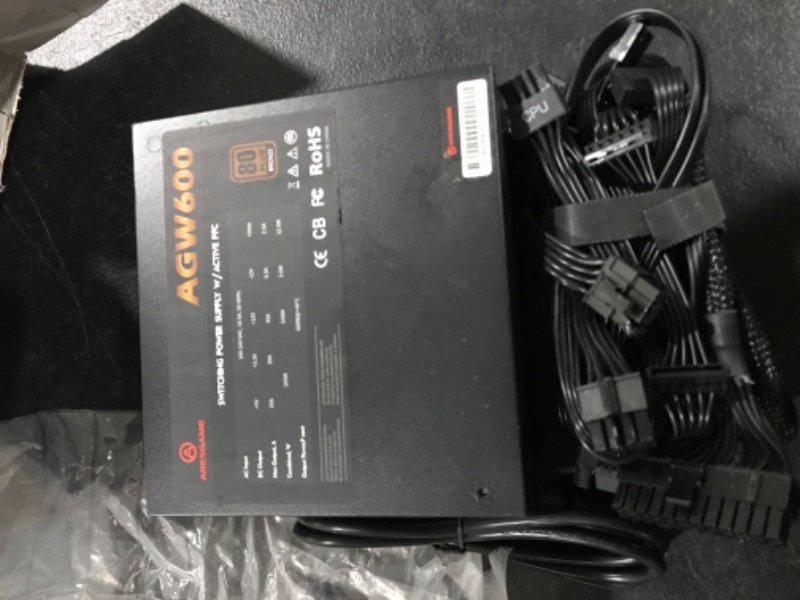 Photo 3 of ARESGAME Power Supply 600W 80+ Bronze Certified PSU (AGW600)