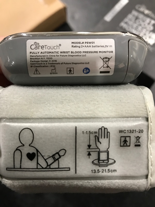 Photo 1 of Care Touch Digital Wrist Blood Pressure Monitor - Blood Pressure Wrist Cuff Size 5.5" - 8.5" - Automatic High Blood Pressure Machine with Batteries and Carrying Case Included