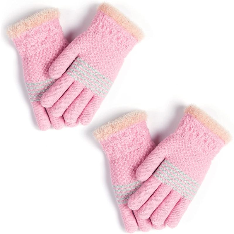 Photo 1 of Girls Thermal Knit Gloves for Cold Weather 