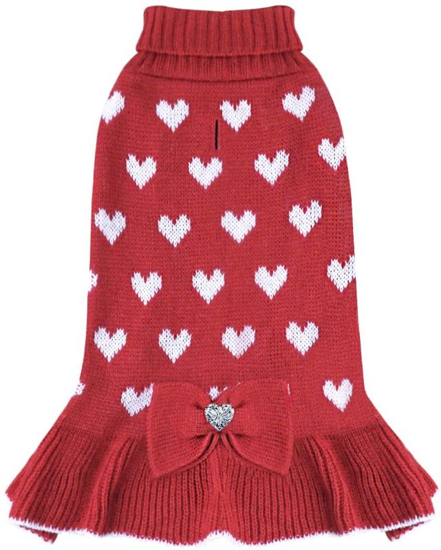 Photo 1 of SIZE XS Valentines Day Dog Sweater Dress with Bowtie 
