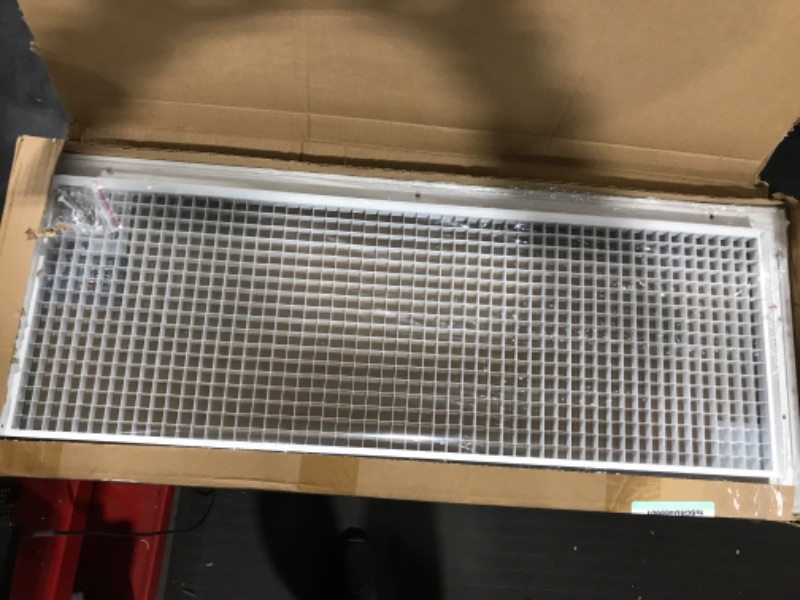Photo 2 of 10" x 28" or 28" x 10" Cube Core Eggcrate Return Air Grille - Aluminum Rust Proof - HVAC Vent Duct Cover - White [Outer Dimensions: 12.75] 10 x 28 Return Grille