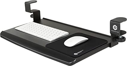 Photo 2 of ErgoActive Keyboard Tray Under Desk with Included Mouse Pad and Easy Clamp On Installation, Fits Small Keyboard and Mouse - Small (20" x 11.8”)
