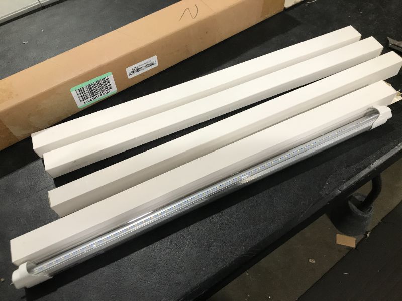 Photo 2 of 2FT LED Tube Light, T8 T10 Type B LED Light Bulb, 1120LM High Bright, 24 Inch F20T12 Fluorescent Replacement, Remove Ballast, 8W(20W Equiv), 5000K Daylight, Double Ended Power, Clear Cover (4 Pack)