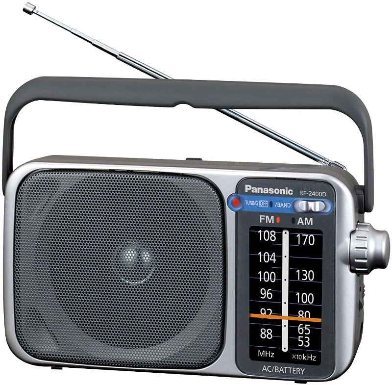 Photo 1 of Panasonic Portable AM / FM Radio, Battery Operated Analog Radio, AC Powered, Silver (RF-2400D)
