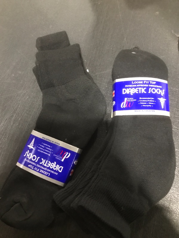 Photo 2 of 6 PAIRS BLACK DIABETIC SOCKS SIZE 13-15